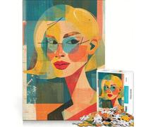 Rompecabezas para Adolescentes de 1000 Piezas con una Mujer Rubia Feliz, Estilo Surrealista y Relajante, Ideal para divertirse en casa Hermoso diseño 50x75cm