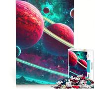 Rompecabezas para Adolescentes de 1000 Piezas con una Vibrante Escena Espacial y Planetas anillados Un Juego de ingenio un Reto para completar Regalo Ideal para Amigos y Familiares 50x75cm