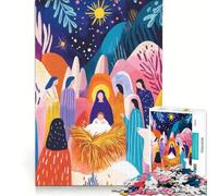 Rompecabezas para Adolescentes de 1000 Piezas con una vívida visión fauvista de La Adoración de los Pastores Un Juego de ingenio Divertido y Original cumpleaños o Navidad 38x52cm