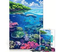Rompecabezas para Adolescentes de 1000 Piezas con Vibrante ilustración de un ecosistema de Arrecife de Coral Decoración de Corte preciso Juguete Creativo y Divertido Juego de Paz Pieza de navideña