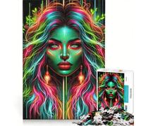 Rompecabezas para Adolescentes de 1000 Piezas con Vibrantes diseños de diosas neón Juego de ingenio desafiante de completar Regalo Ideal para Amigos y Familiares 50x75cm