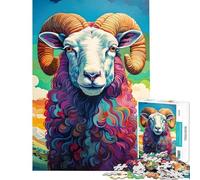 Rompecabezas para Adolescentes de 1000 Piezas con Vibrantes ovejas de Las Tierras Altas Rompecabezas para Adultos Juego Familiar Carrera de Velocidad cumpleaños (tamaño 38x26cm)