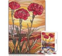 Rompecabezas para Adolescentes de 1000 Piezas con vidrieras y claveles Juegos Familiares, Actividades, Ideas de Regalo Tamaño 50x75cm