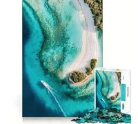 Rompecabezas para Adolescentes de 1000 Piezas con Vista aérea de una Isla Tropical, Bordes impecables, Divertido Juego Mental, Regalo Acogedor, decoración navideña para la Pared (38x52cm)