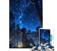 Rompecabezas para Adolescentes de 1000 Piezas Contemplación de la Noche Estrellada Rompecabezas práctico Mujeres (tamaño 50x75cm)
