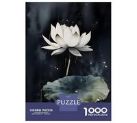 Rompecabezas para Adolescentes De 1000 Piezas Contrasted Ink Wash Lotus Rompecabezas para Adultos Juegos Familiares Análisis Y Lógica Cumpleaños Y Navidad 38x26cm/1000pcs