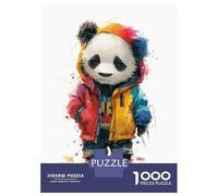 Rompecabezas para Adolescentes De 1000 Piezas Cool Panda in Hoodie Rompecabezas para Adultos Juguetes Antiestrés Decoración De Pared Interacción Entre Padres E Hijos 52x38cm/1000pcs