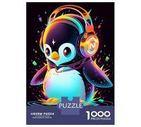Rompecabezas para Adolescentes De 1000 Piezas Cool Penguin Rompecabezas para Adultos Juego Práctico Una Obra De Arte Cumpleaños 52x38cm/1000pcs