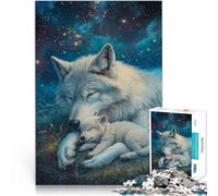 Rompecabezas para Adolescentes de 1000 Piezas Corazón de Lobo en el mar de Estrellas Juego Intelectual Regalo de Obra de Arte 52x38cm