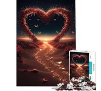 Rompecabezas para Adolescentes de 1000 Piezas Corazón en la Playa Ayuda a ejercitar el Cerebro Un Reto difícil Juego Familiar Apto para Mayores de 14 años (50x75cm)