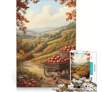 Rompecabezas para Adolescentes de 1000 Piezas: Cosecha de otoño, Juego práctico, Ideal para Pasar el Tiempo en casa Durante Las Vacaciones, con póster y Hoja de Preguntas a Juego 50x75cm