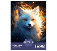 Rompecabezas para Adolescentes De 1000 Piezas Cosmic Celestial White Fox Rompecabezas para Adultos Juguete Decoración De Pared Carrera De Velocidad Manual Desafío Educativo 52x38cm/1000pcs