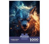 Rompecabezas para Adolescentes De 1000 Piezas Cosmic Celestial Wolf Rompecabezas para Adultos Juguete Decoración De Pared Carrera De Velocidad Manual Desafío Educativo 70x50cm/1000pcs