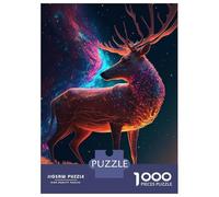 Rompecabezas para Adolescentes De 1000 Piezas Cosmic Deer Rompecabezas para Adultos Juguetes De Bricolaje Una Obra De Arte Diversión En Casa Actividades, 38x26cm/1000pcs