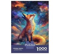 Rompecabezas para Adolescentes De 1000 Piezas Cosmic Fox Gazing-1 Rompecabezas para Adultos Juego De Ingenio Una Obra De Arte Actividades Divertidas En Casa 52x38cm/1000pcs
