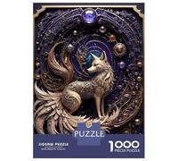 Rompecabezas para Adolescentes De 1000 Piezas Cosmic Golden Fox Art Deco Rompecabezas para Adultos Juego De Ingenio Patrón De Ensamblaje Cumpleaños Y Navidad 52x38cm/1000pcs