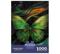 Rompecabezas para Adolescentes De 1000 Piezas Cosmic Green Butterfly Rompecabezas para Adultos Juguetes De Bricolaje Análisis Y Lógica Regalo De Cumpleaños, Regalos, 38x26cm/1000pcs