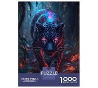 Rompecabezas para Adolescentes De 1000 Piezas Cosmic Jaguar in The Jungle Rompecabezas para Adultos Juegos Relajantes Una Obra De Arte Cumpleaños 38x26cm/1000pcs