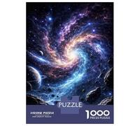 Rompecabezas para Adolescentes De 1000 Piezas Cosmic Swirl Nebula with Planets and Asteroids Rompecabezas Juguetes Antiestrés Corte De Precisión Cumpleaños 38x26cm/1000pcs