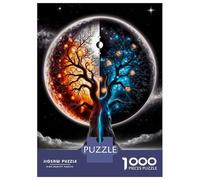 Rompecabezas para Adolescentes De 1000 Piezas Cosmic Tree of Fire and Ice Rompecabezas para Adultos Juegos Divertidos Decoración De Pared 38x26cm/1000pcs