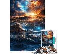 Rompecabezas para Adolescentes de 1000 Piezas Costa al Atardecer Difícil y desafiante Regalos para Mujeres Juegos Divertidos para Mayores de 14 años 38x26cm