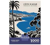 Rompecabezas para Adolescentes De 1000 Piezas Côte DAzur French Riviera Travel Rompecabezas para Adultos Juego Familiar Pero Divertido Y Humorístico Actividades Divertidas En Casa 38x26cm/1000pcs