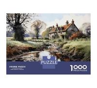 Rompecabezas para Adolescentes De 1000 Piezas Cottage by The Stream-1 Rompecabezas para Adultos Juego De Ingenio para Mejorar La Memoria Actividades Divertidas En Casa 52x38cm/1000pcs
