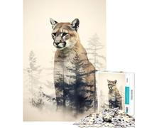 Rompecabezas para Adolescentes de 1000 Piezas Cougar Impossible Game Juego Educativo Juguete desafiante Regalo Divertido Ideal para Parejas (tamaño 38x26cm)