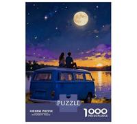 Rompecabezas para Adolescentes De 1000 Piezas Couple on Van Under Moonlight Rompecabezas para Adultos Juegos Relajantes Regalos para Mujeres Regalos De Juegos Desafiantes 52x38cm/1000pcs