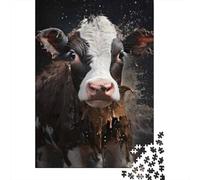 Rompecabezas para Adolescentes De 1000 Piezas Cow Milk Splash Art Print Rompecabezas DIY Juguetes Vacaciones En Casa Matar El Tiempo Cumpleaños Y Navidad 70x50cm/1000pcs