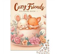 Rompecabezas para Adolescentes De 1000 Piezas Cozy Friends Coloring Book Rompecabezas para Adultos Juegos Relajantes Decoración Perfecta Cumpleaños Y Navidad 70x50cm/1000pcs