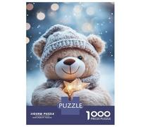 Rompecabezas para Adolescentes De 1000 Piezas Cozy Teddy Bear with Star Light Rompecabezas para Adultos Juguetes De Bricolaje Una Obra De Arte Diversión En Casa Actividades, 70x50cm/1000pcs