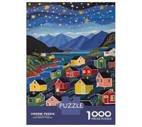 Rompecabezas para Adolescentes De 1000 Piezas Cozy Village by The Sea Rompecabezas para Adultos Juego Familiar Difícil Difícil Cumpleaños Y Navidad 38x26cm/1000pcs