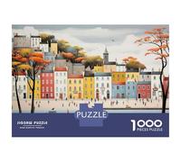 Rompecabezas para Adolescentes De 1000 Piezas Cozy Village by The Waterfront Rompecabezas para Adultos Juego De Ingenio para Mejorar La Memoria Actividades Divertidas En Casa 38x26cm/1000pcs