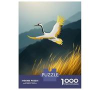 Rompecabezas para Adolescentes De 1000 Piezas Crane In Flight Over Golden Grass Rompecabezas para Adolescentes Juegos Relajantes Carrera De Velocidad De Manos 70x50cm/1000pcs