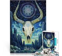 Rompecabezas para Adolescentes de 1000 Piezas Cráneo artístico Juego desafiante y Juego Familiar Regalos para Amigos y Familiares 75x50cm