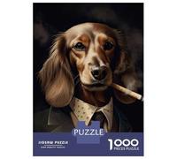 Rompecabezas para Adolescentes De 1000 Piezas Cream Dachshund Gangster Rompecabezas Juegos Relajantes Pero Divertidos Y Humorísticos Cumpleaños 70x50cm/1000pcs