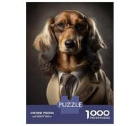 Rompecabezas para Adolescentes De 1000 Piezas Cream Dachshund Mafia Boss Rompecabezas para Adultos Juguetes Antiestrés Regalo De Cumpleaños para Cumpleaños, Navidad 38x26cm/1000pcs