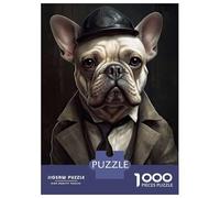 Rompecabezas para Adolescentes De 1000 Piezas Cream French Bulldog Mafia Rompecabezas para Adultos Juego De Ingenio Difícil Difícil Cumpleaños Y Navidad 70x50cm/1000pcs