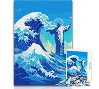 Rompecabezas para Adolescentes de 1000 Piezas, Cristo Redentor, Ola, Juego de desafío único, Regalos para Mujeres, Obra de Arte, Regalo, tamaño 50x75cm