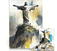 Rompecabezas para Adolescentes de 1000 Piezas: Cristo Redentor, un Juego de ingenio, un Reto para completar, Toda la Familia 50x75cm
