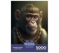 Rompecabezas para Adolescentes De 1000 Piezas Crowned Golden Monkey Rompecabezas para Adultos Juguetes Antiestrés Decoración De Pared Actividades Divertidas En Casa 52x38cm/1000pcs
