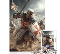 Rompecabezas para Adolescentes de 1000 Piezas: Crusader Knight Charge Juguetes antiestrés Grandes Regalos y Juguetes Juego práctico Adecuado para decoración de Escritorio tamaño 50x75cm