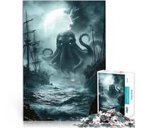 Rompecabezas para Adolescentes de 1000 Piezas Cthulhu en Ascenso Entrena tu Cerebro y Tus Manos Decoración artística del hogar 38x26cm