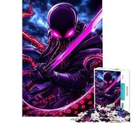Rompecabezas para Adolescentes de 1000 Piezas Cthulhu samurái Pulpo Animales Rompecabezas para Adultos Juego Familiar Que Mejora la Memoria (tamaño 38x26cm)