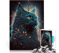 Rompecabezas para Adolescentes de 1000 Piezas Cuento de Hadas del Gato Maine Coon Juguetes de Bricolaje Regalos de Amigo Secreto 38x26cm