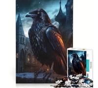 Rompecabezas para Adolescentes de 1000 Piezas: Cuervo fantástico en un Castillo, Juegos relajantes, análisis y lógica, Regalo de cumpleaños, Regalos de Viaje 38x52cm