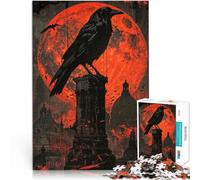 Rompecabezas para Adolescentes de 1000 Piezas Cuervo y la Luna de Sangre Juegos de relajación Toda la Familia. 75x50cm