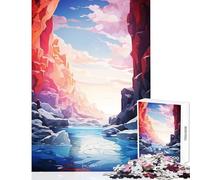 Rompecabezas para Adolescentes de 1000 Piezas Cuevas de Hielo Pintura al óleo Juguete Educativo Gran Regalo para Juegos Familiares Entrena tu Cerebro y Tus Manos tamaño 38x52cm