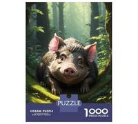 Rompecabezas para Adolescentes De 1000 Piezas Curious Piglet in The Wood Rompecabezas para Adultos Juguete Decoración De Pared Corte De Precisión para Cumpleaños, Navidad 70x50cm/1000pcs